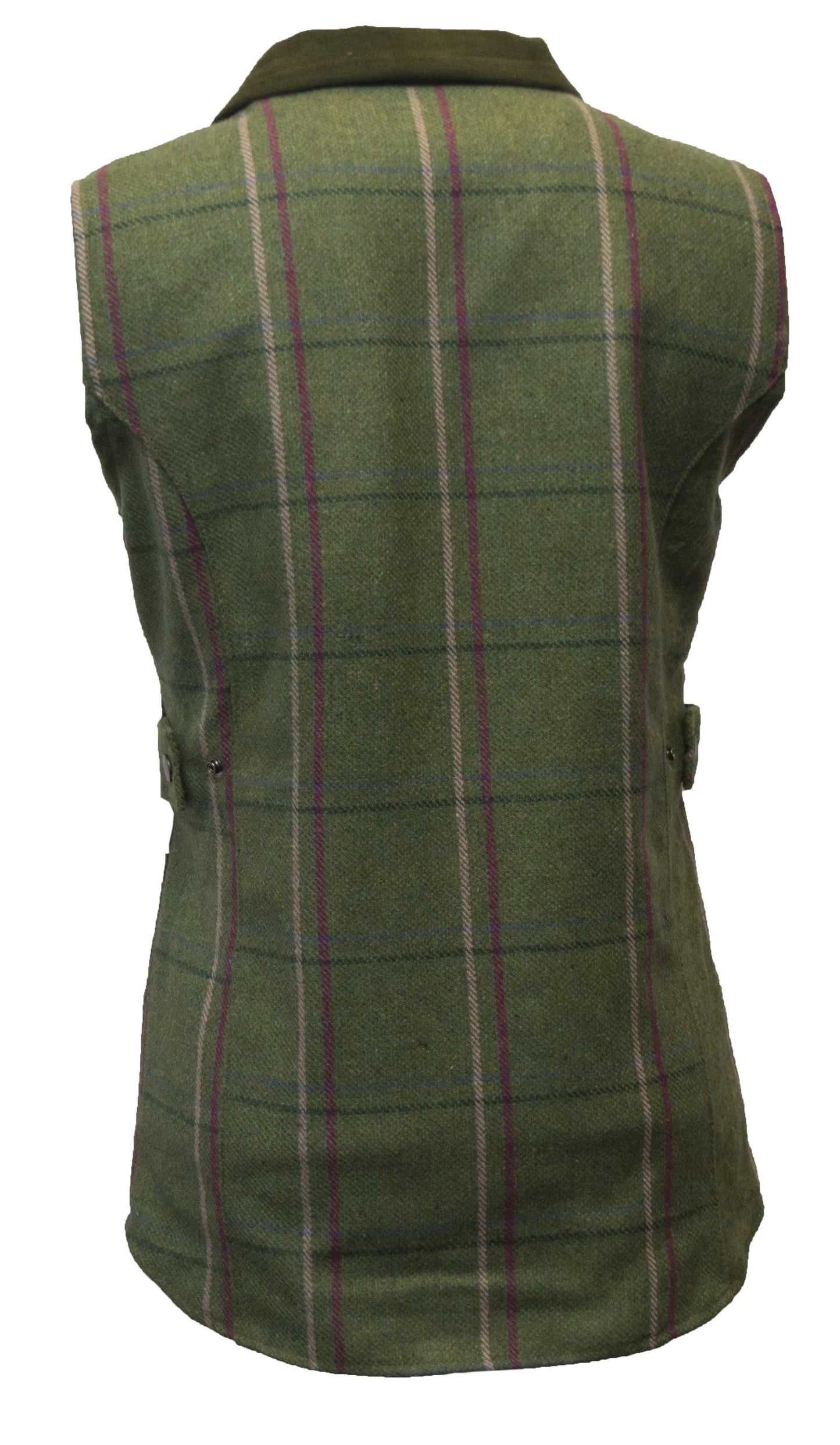 Walker & Hawkes Ladies Derby Tweed Shooting Gilet with Pink overcheck