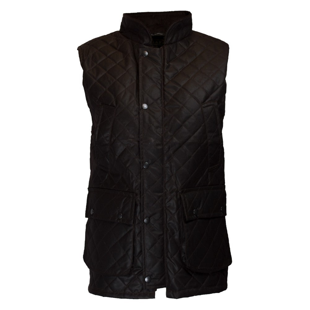 Walker & Hawkes Brown Diamond Quilted Lincoln Wax Gilet