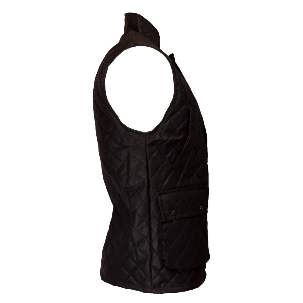 Walker & Hawkes Brown Diamond Quilted Lincoln Wax Gilet