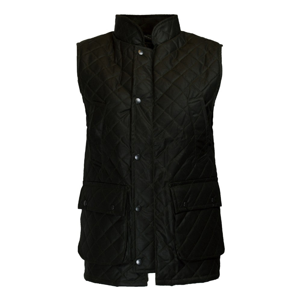 Walker & Hawkes Olive Diamond Quilted Lincoln Wax Gilet
