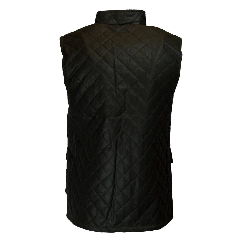Walker & Hawkes Olive Diamond Quilted Lincoln Wax Gilet
