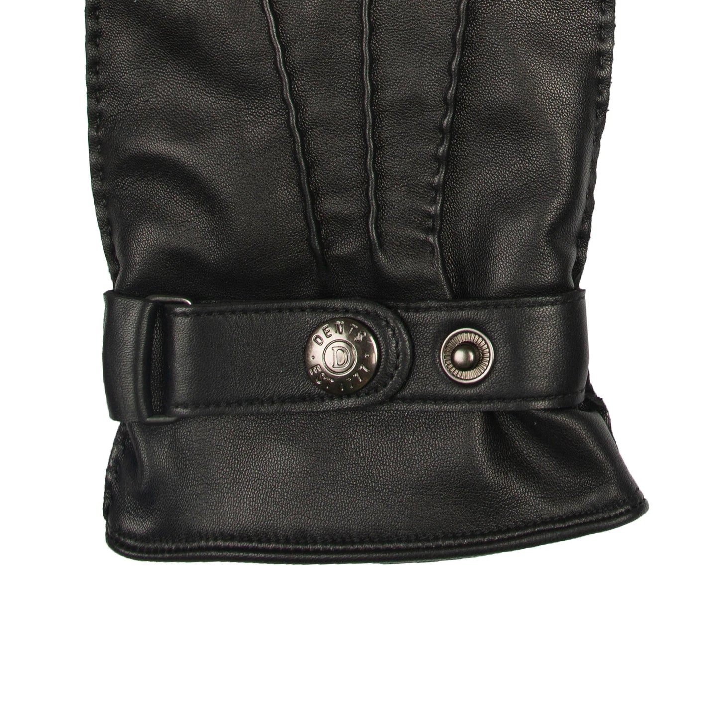 Dents Tetbury Men's Leather Black Cashmere Gloves