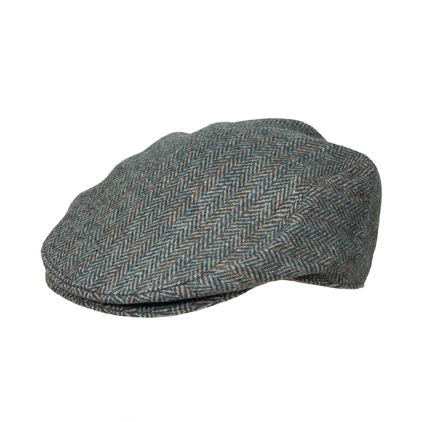 Dents Thirlmere Olive Herringbone Tweed Flat Cap