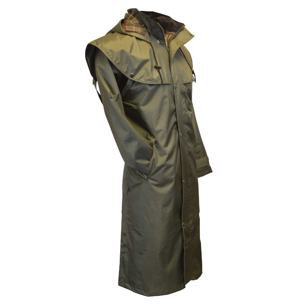Walker & Hawkes Men's Olive Midland Cape Coat