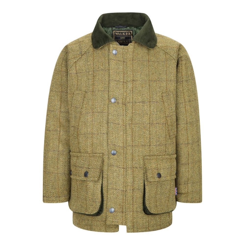Walker & Hawkes Kid's Derby Tweed Noah Jacket in Light Sage