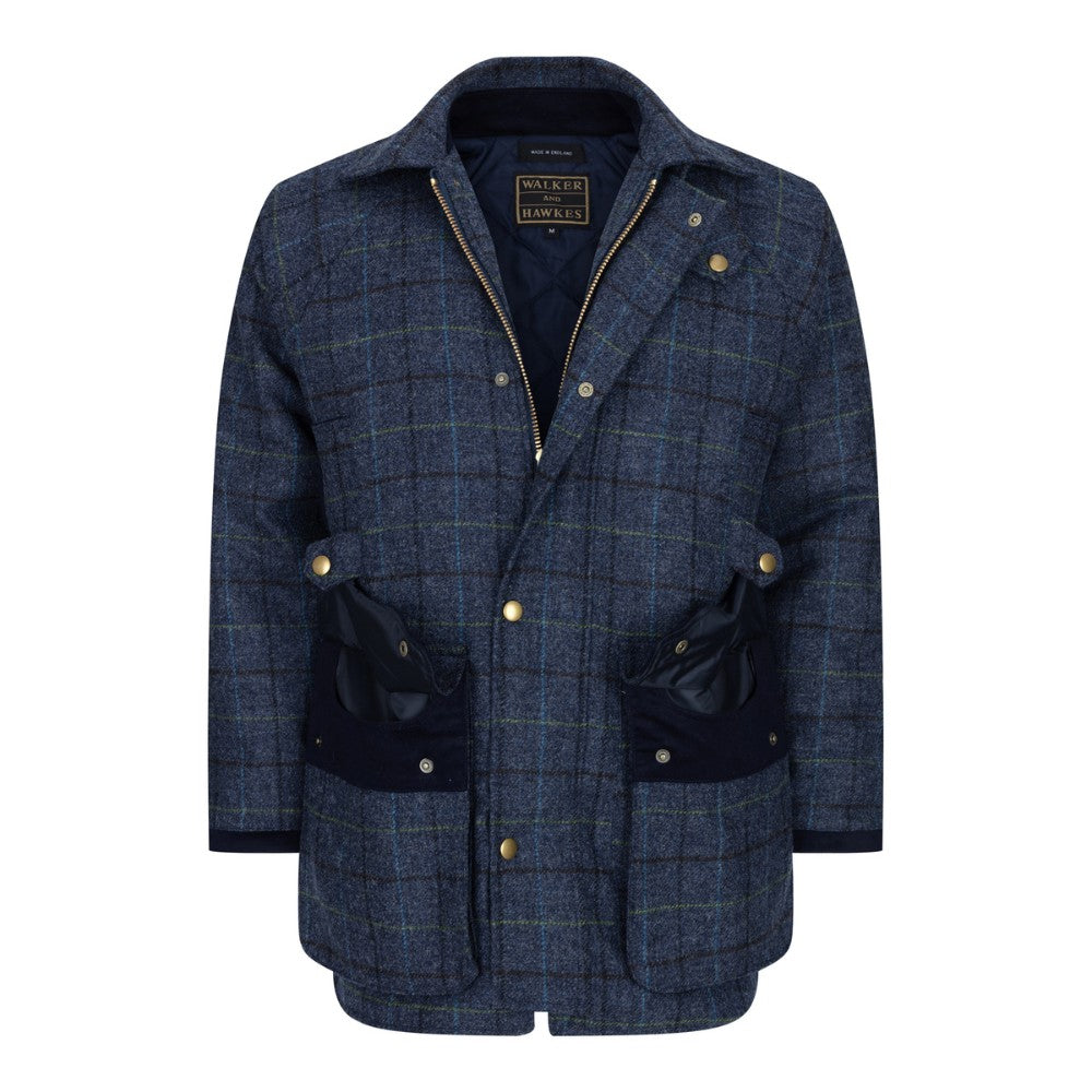 Walker & Hawkes Ryton Abraham Moon Blue Overcheck Tweed Jacket
