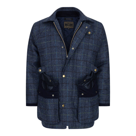 Walker & Hawkes Ryton Abraham Moon Blue Overcheck Tweed Jacket