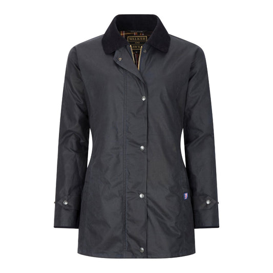 Walker & Hawkes Ladies Navy Victoria Wax Antique Jacket