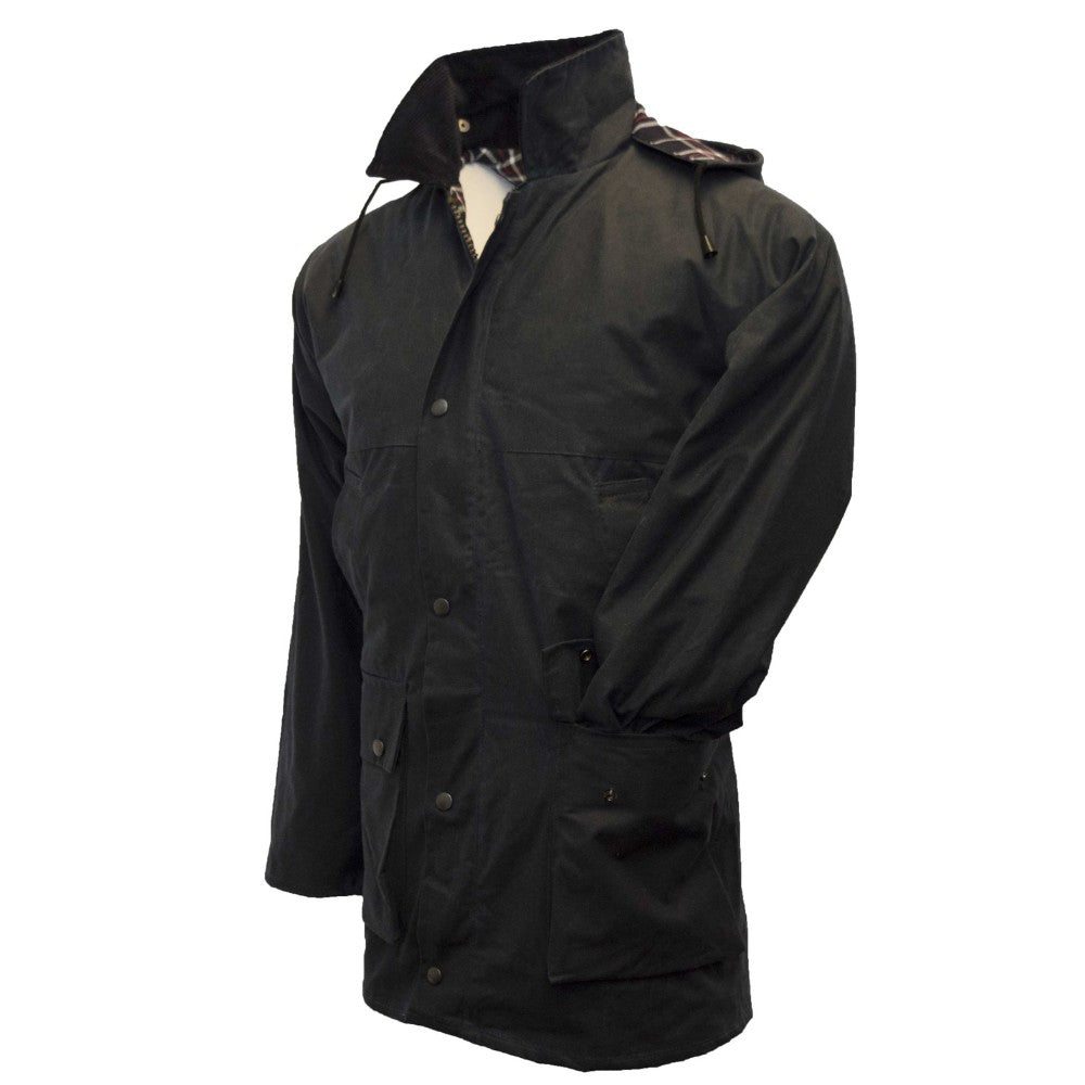Walker & Hawkes Men's Navy Padded Blackstone Wax Jacket