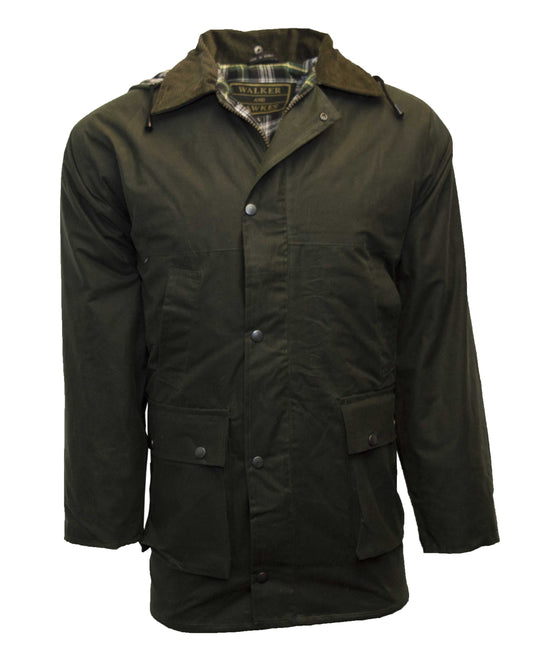Walker & Hawkes Mens Olive Wax Benson Jacket