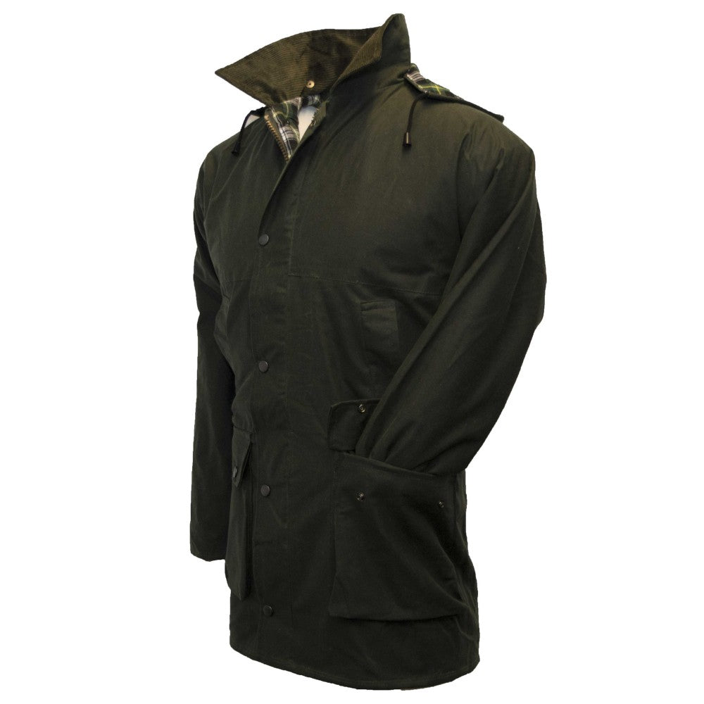 Walker & Hawkes Men's Olive Padded Wax Jacket