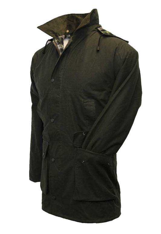 Walker & Hawkes Mens Olive Wax Benson Jacket