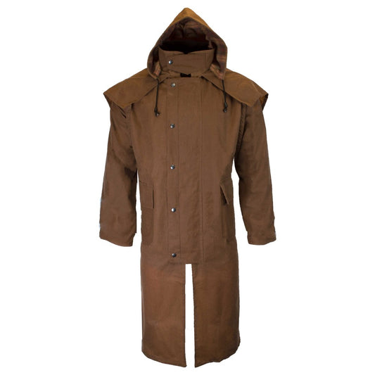 Walker & Hawkes Men's Beige Wax Stockman Cape Coat