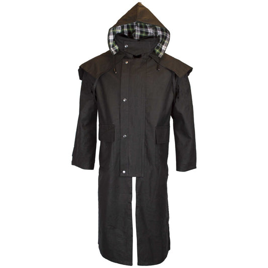 Walker & Hawkes Men's Black Wax Stockman Cape Coat