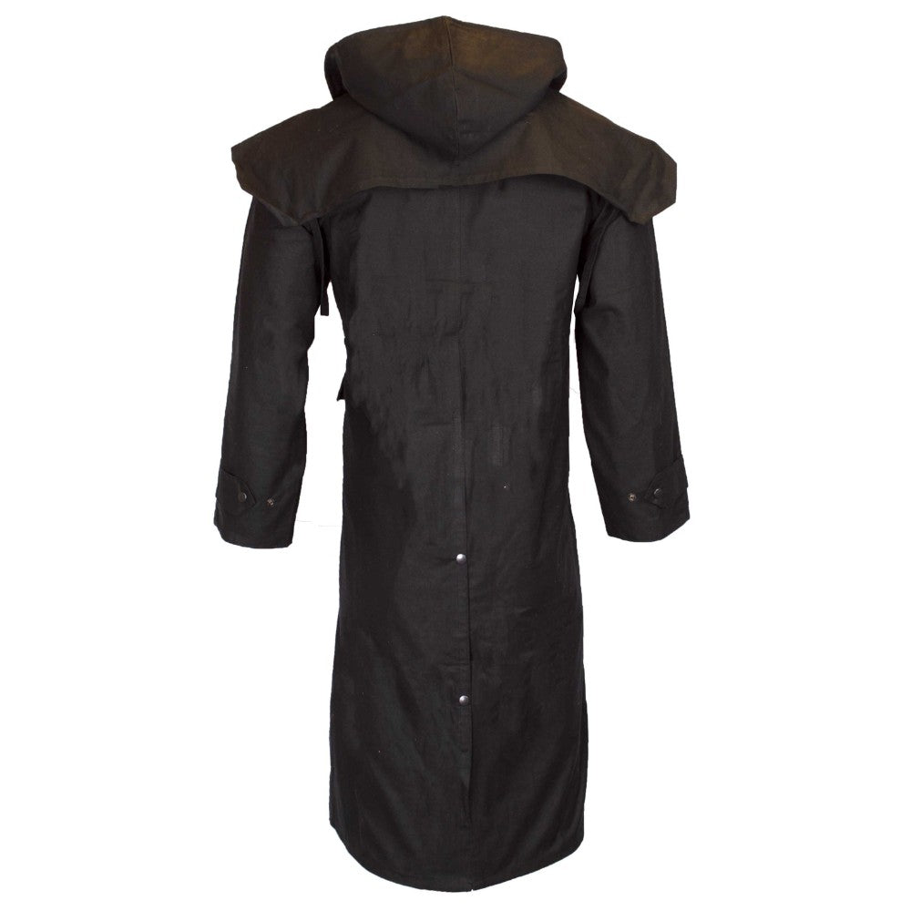 Walker & Hawkes Men's Black Wax Stockman Cape Coat