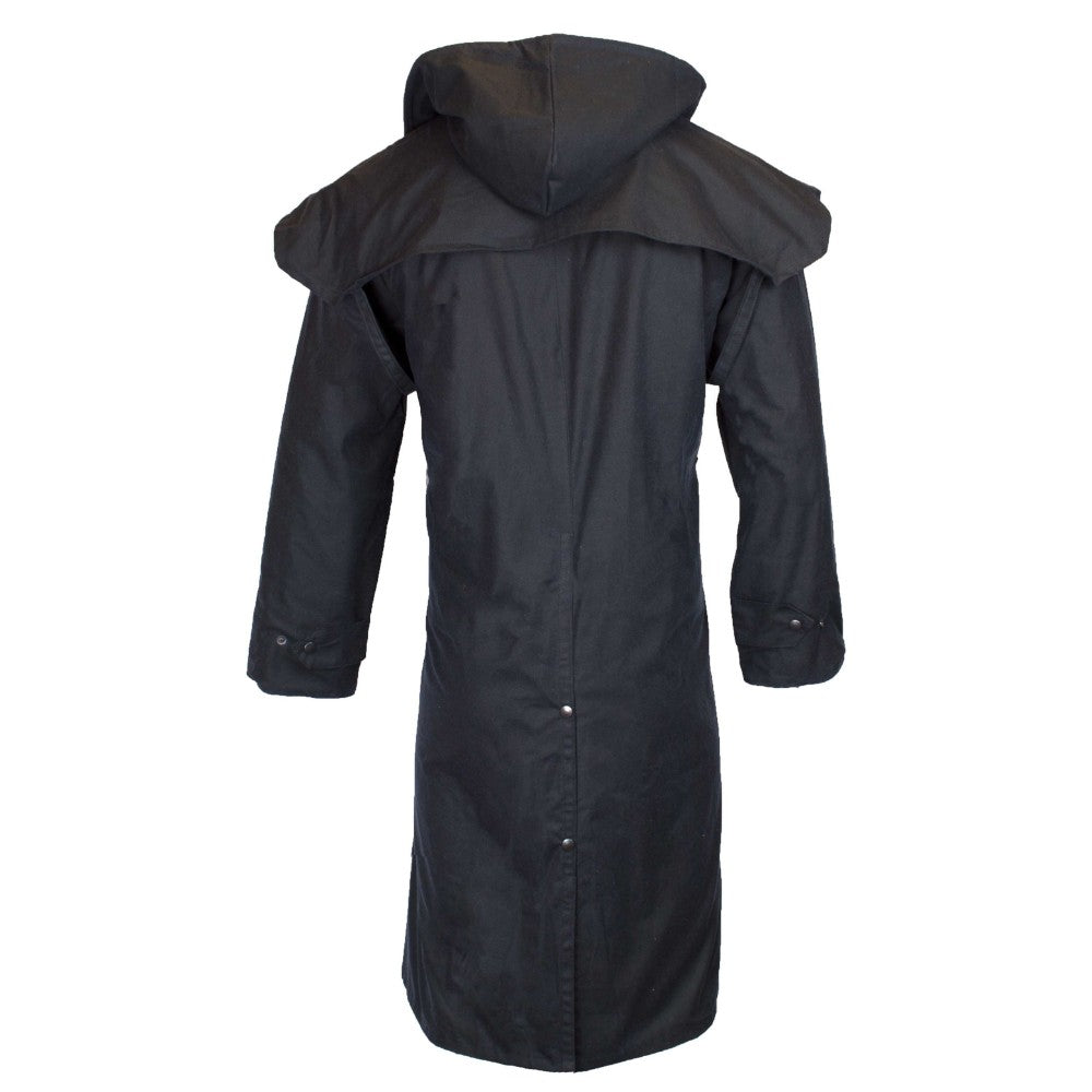 Walker & Hawkes Men's Navy Wax Stockman Cape Coat