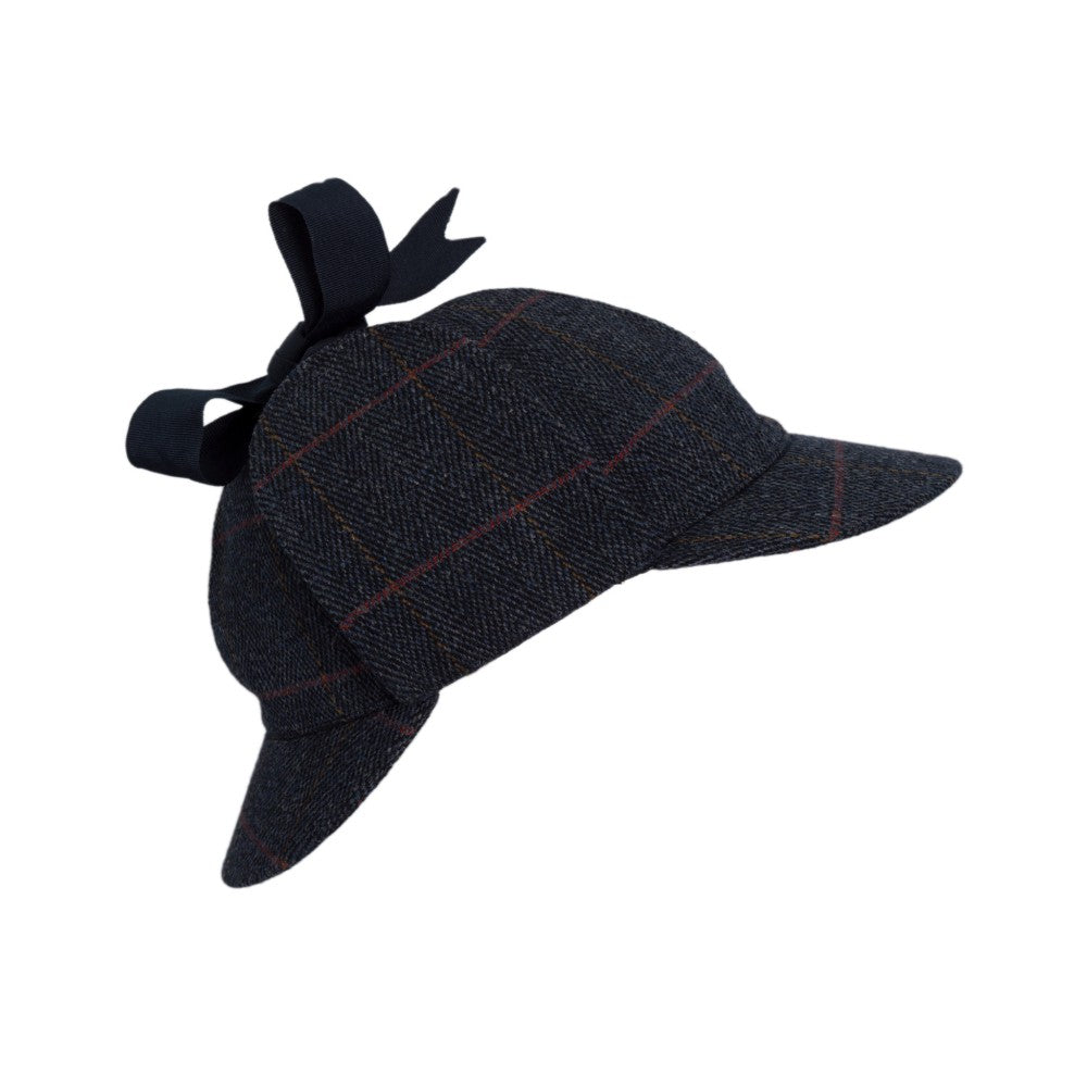 Walker & Hawkes Derby Tweed Woodstock Deerstalker Hat in Blue