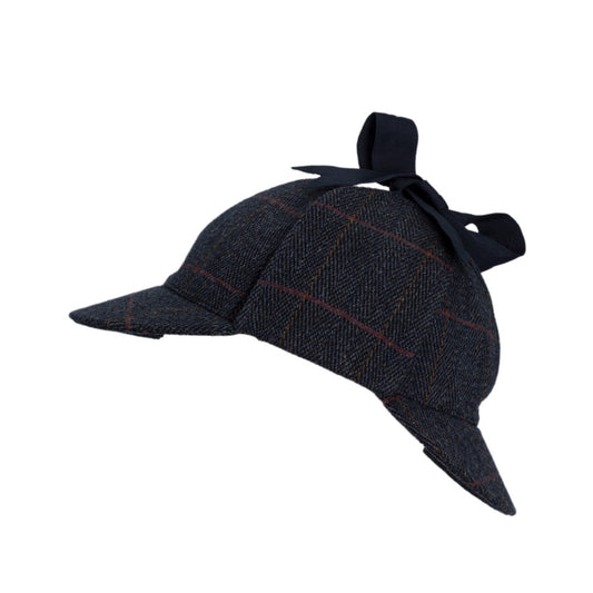 Walker & Hawkes Derby Tweed Woodstock Deerstalker Hat in Blue