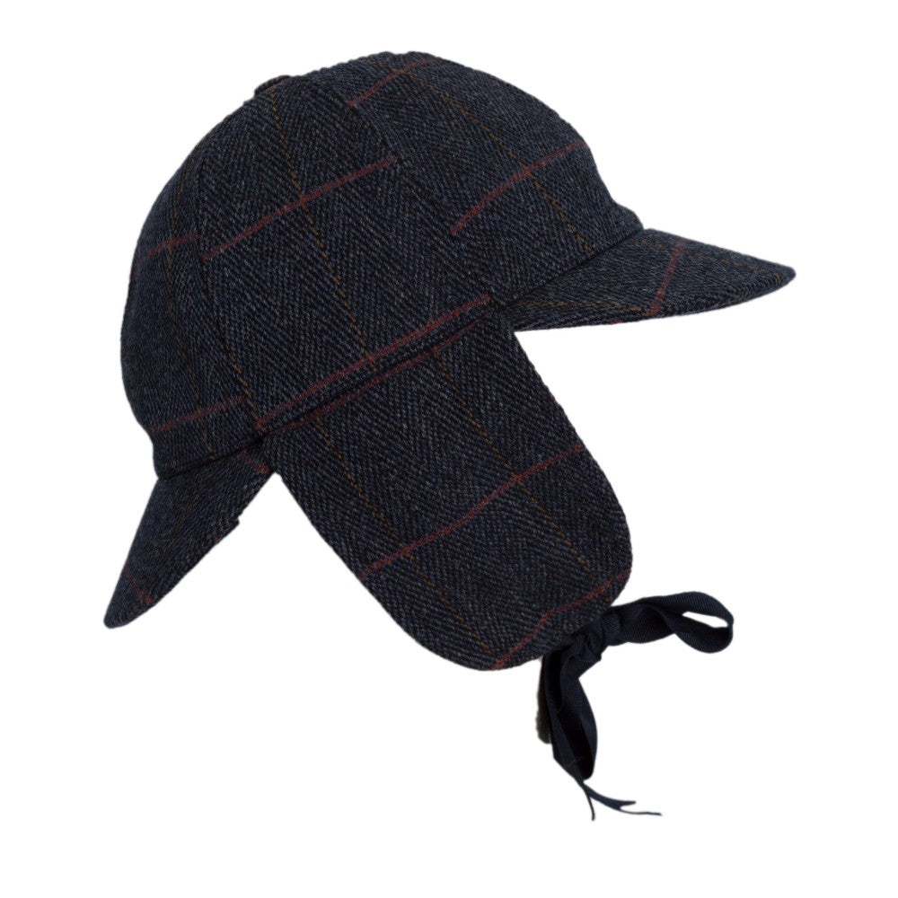 Walker & Hawkes Derby Tweed Woodstock Deerstalker Hat in Blue