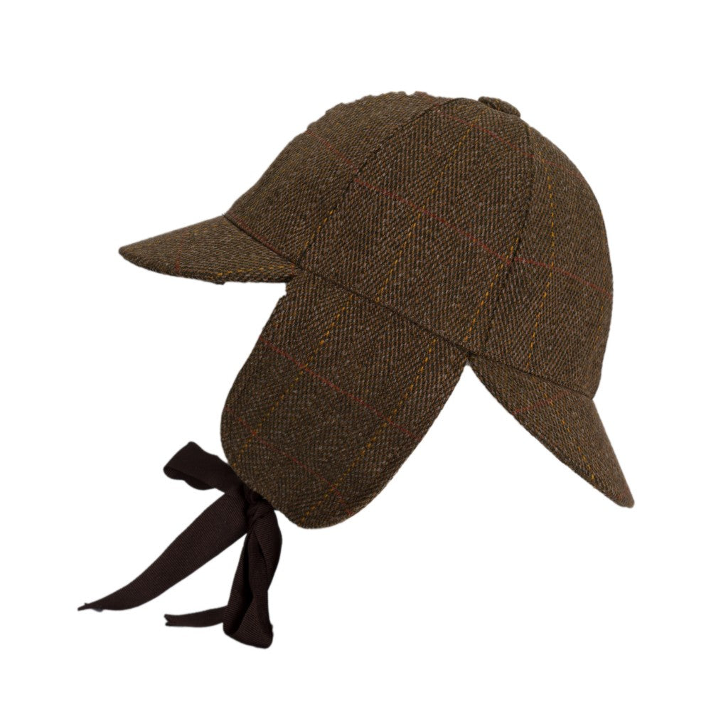 Walker & Hawkes Derby Tweed Woodstock Deerstalker Hat in Brown
