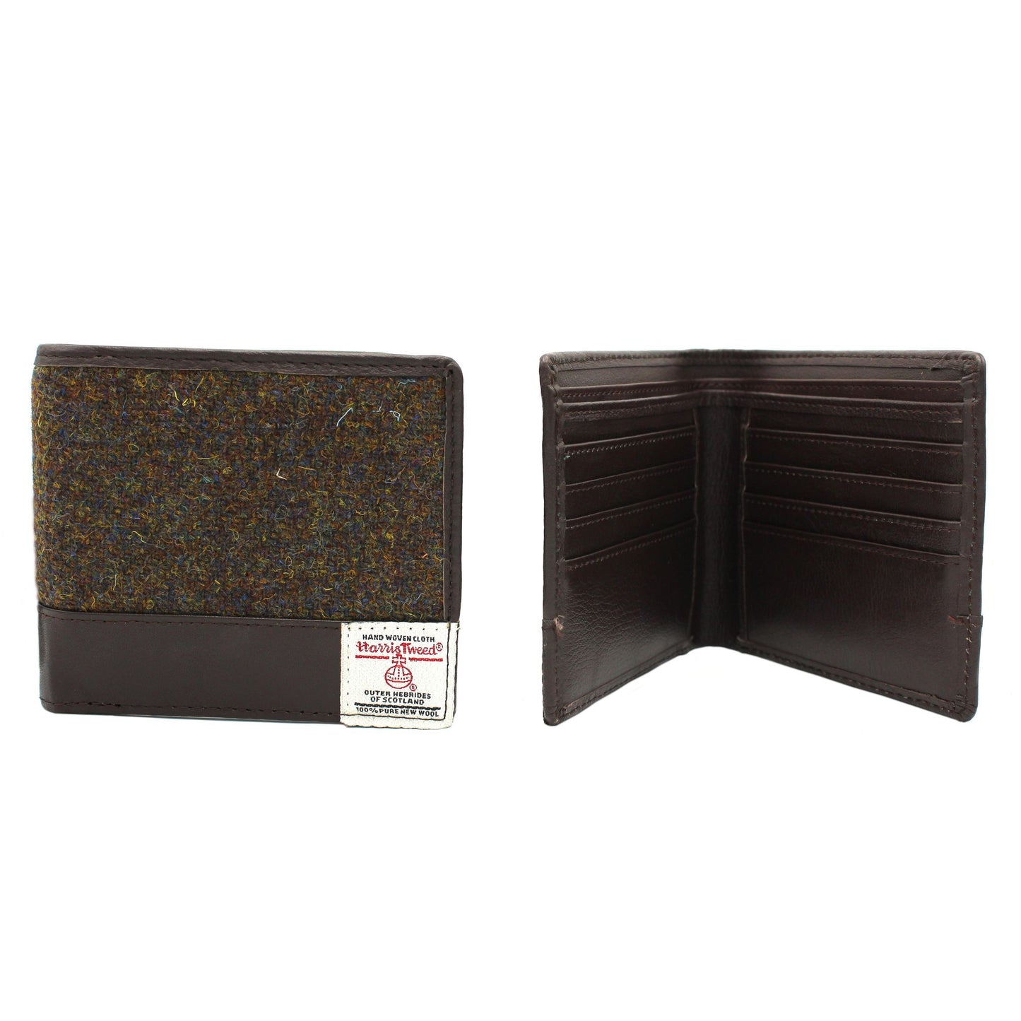 Harris Tweed Coin and Card Holder in Brown Barleycorn