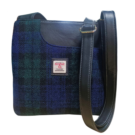 Harris Tweed Blackwatch Tartan Cross Body Bag