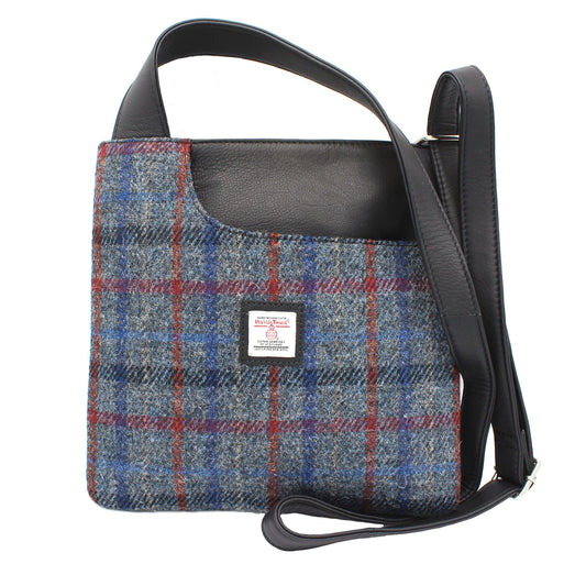 Harris Tweed Grey with Multi-Check Cross Body Bag