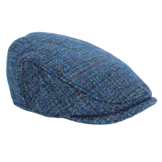 Harris Tweed Peacock Blue Flat Cap