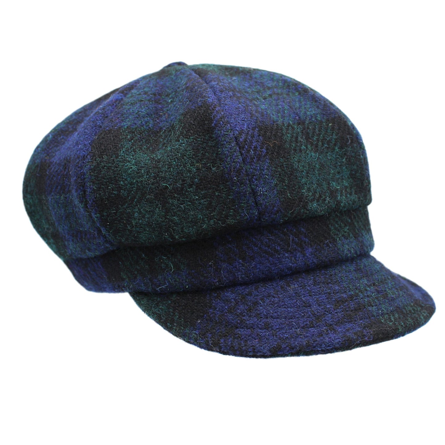 Harris Tweed Ladies Blackwatch Tartan Baker Boy Cap
