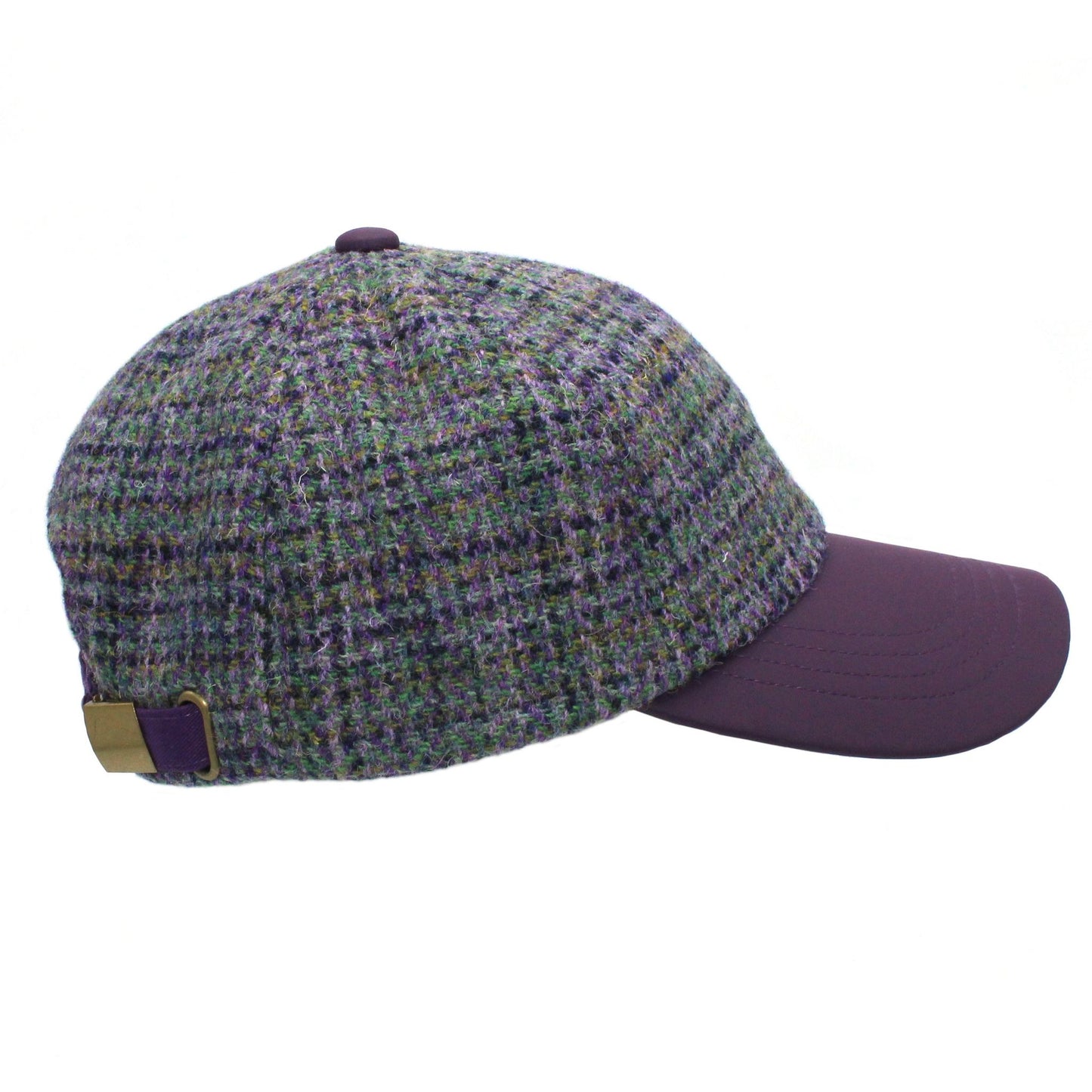 Harris Tweed Ladies Thistle Leather Peak Baseball Cap