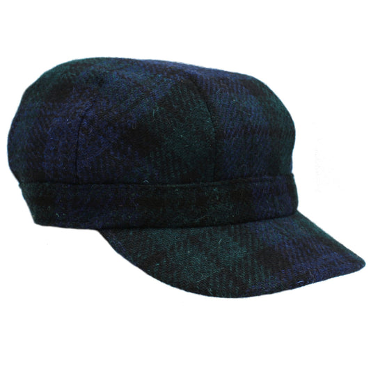 Harris Tweed Ladies Blackwatch Tartan Cadet Cap
