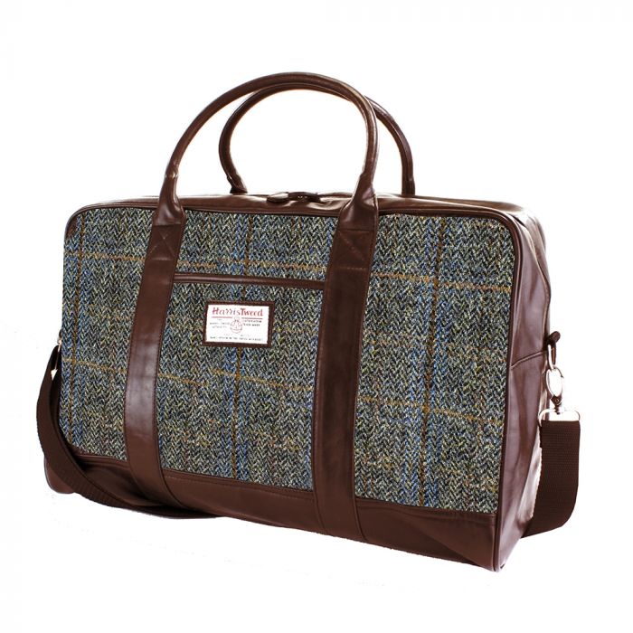 Harris Tweed Brown Check Travel Bag