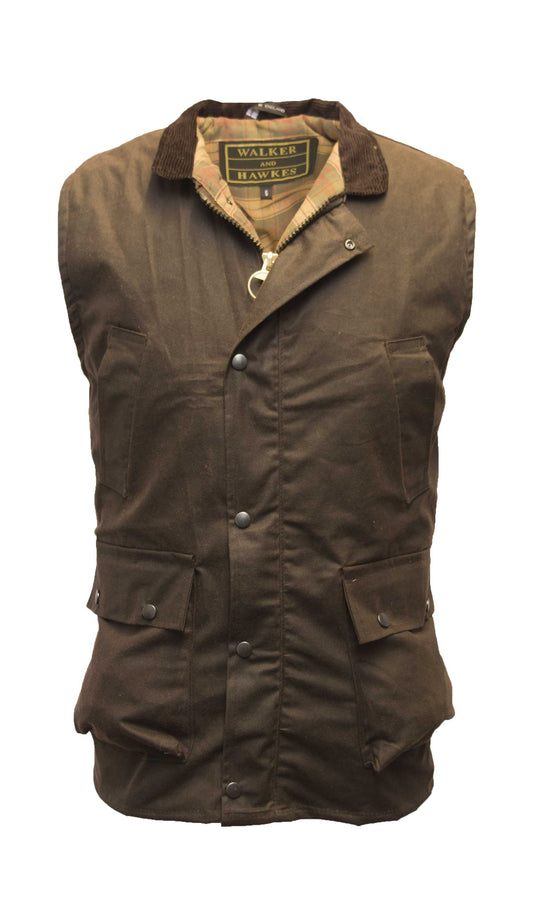 Walker & Hawkes Brown Winchester Wax Gilet