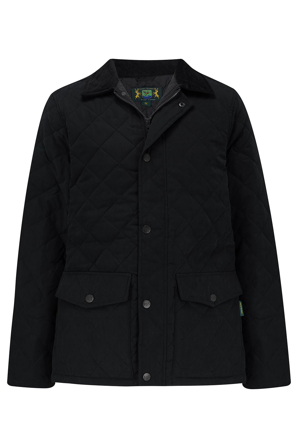 Tweed Outdoor Quilted Coat in Black