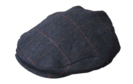 Walker & Hawkes Derby Tweed Flat Cap in Blue