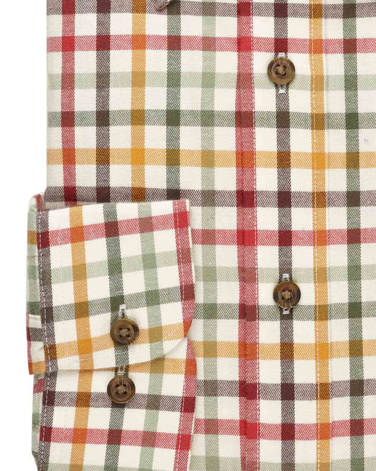Gold Tattersall Check 100% Cotton Shirt