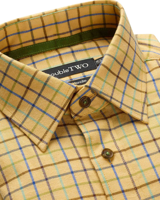 Mustard Tattersall Check 100% Cotton Shirt
