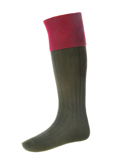 House of Cheviot Green & Red Lomond Pheasant Country Socks