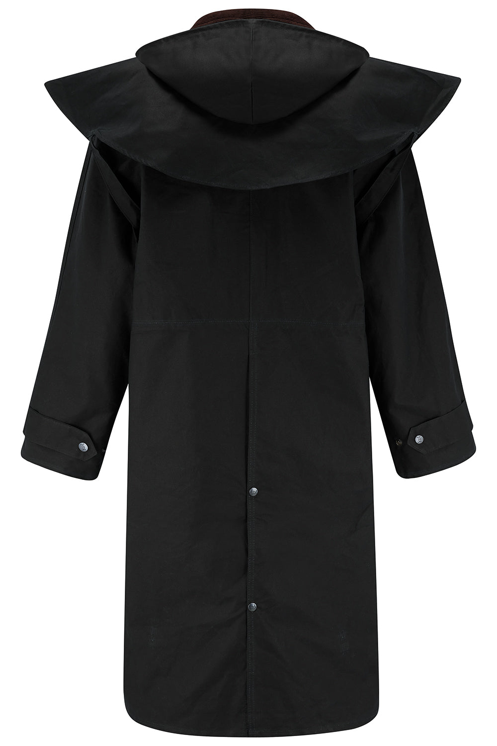 Tweed Outdoor Wax Long Coat in Black