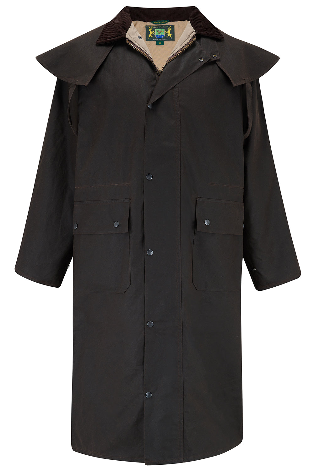 Tweed Outdoor Wax Long Coat in Brown
