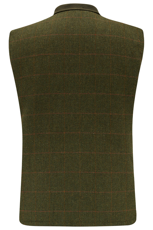 Tweed Outdoor Men's Green Shooting Tweed Gilet