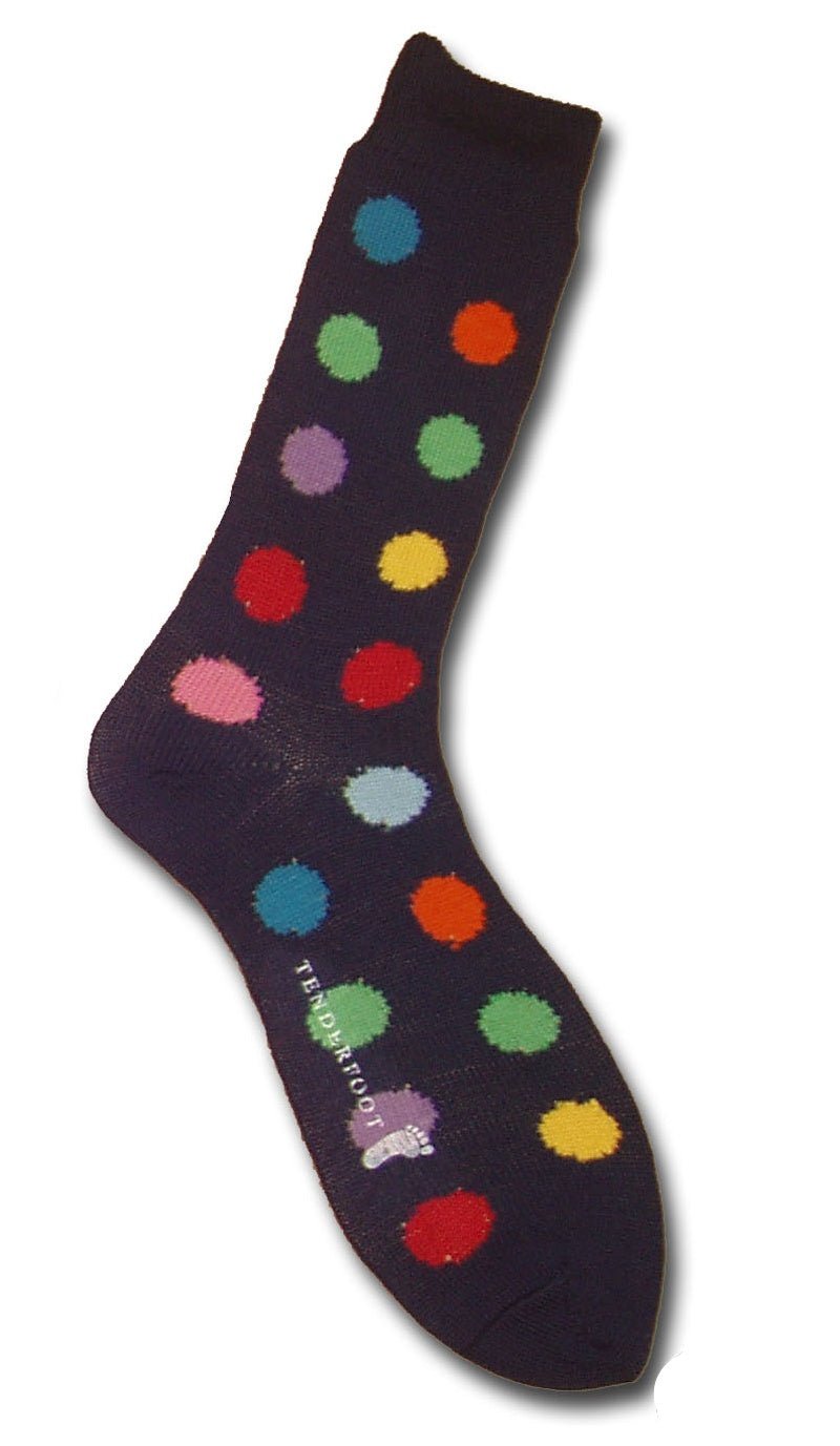 Navy Polka Dot Cotton Socks