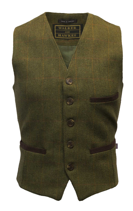 Walker & Hawkes Alcott Waistcoat in Dark Sage