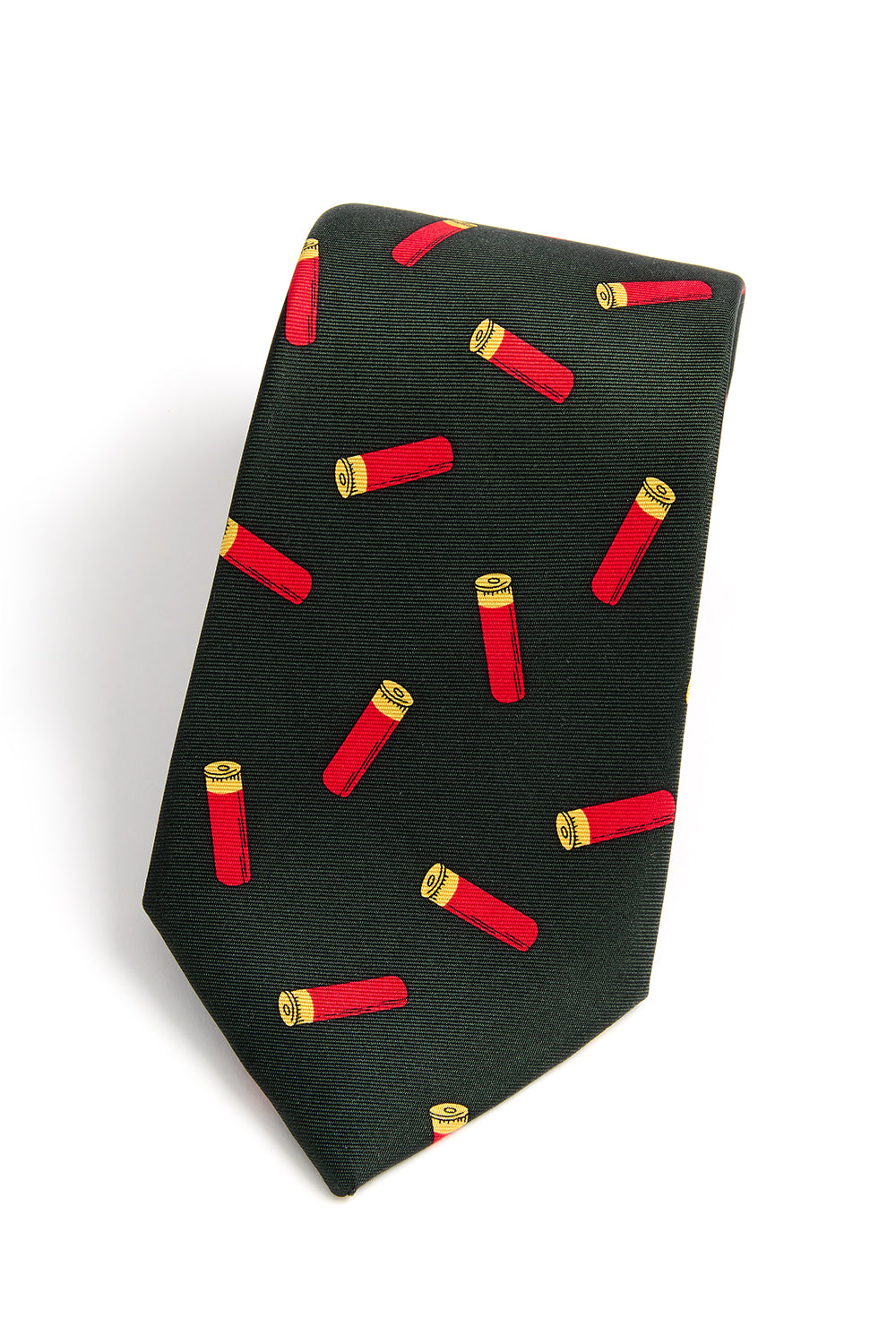 Shotgun Cartridges Silk Tie in Green