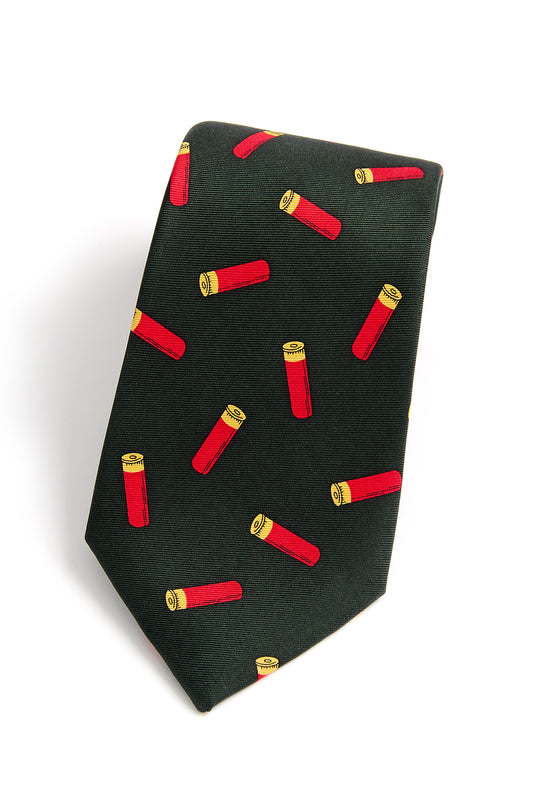 Shotgun Cartridges Silk Tie in Green