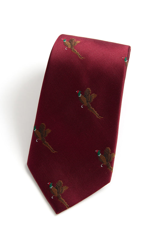 Flying Pheasant Country Silk Tie in Wine