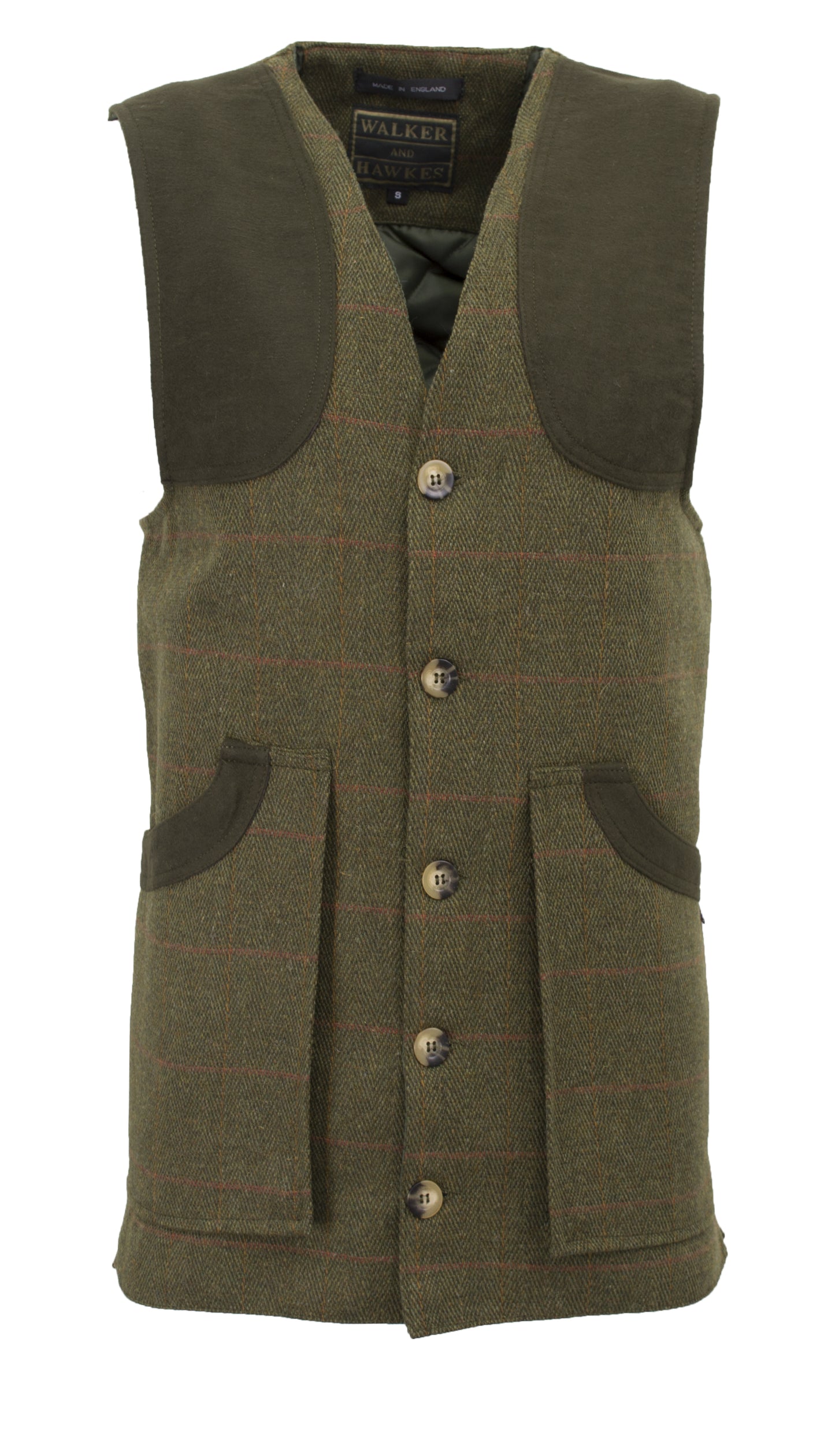 Walker & Hawkes Shooting Winston Waistcoat in Dark Sage