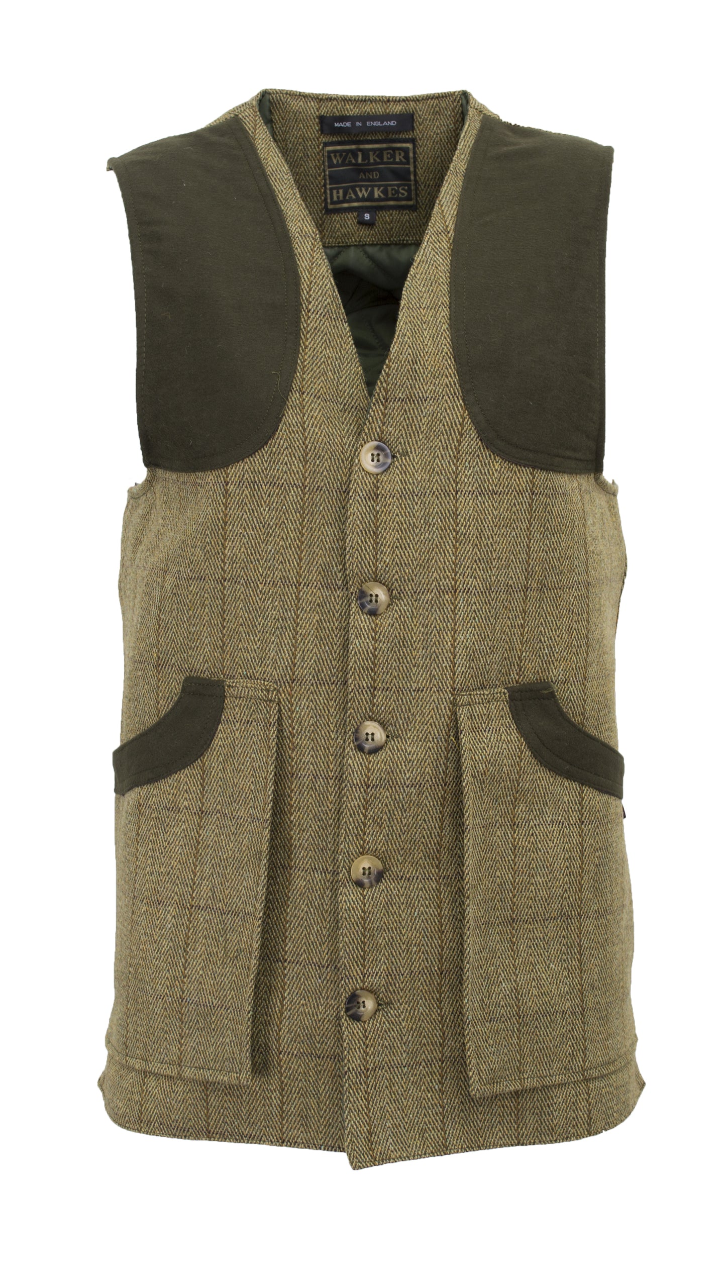 Walker & Hawkes Shooting Waistcoat Gilet in Light Sage