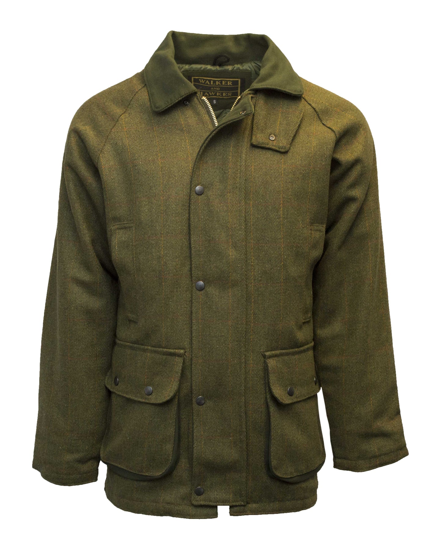 Walker & Hawkes Men's Derby Tweed Barlaston Jacket in Dark Sage