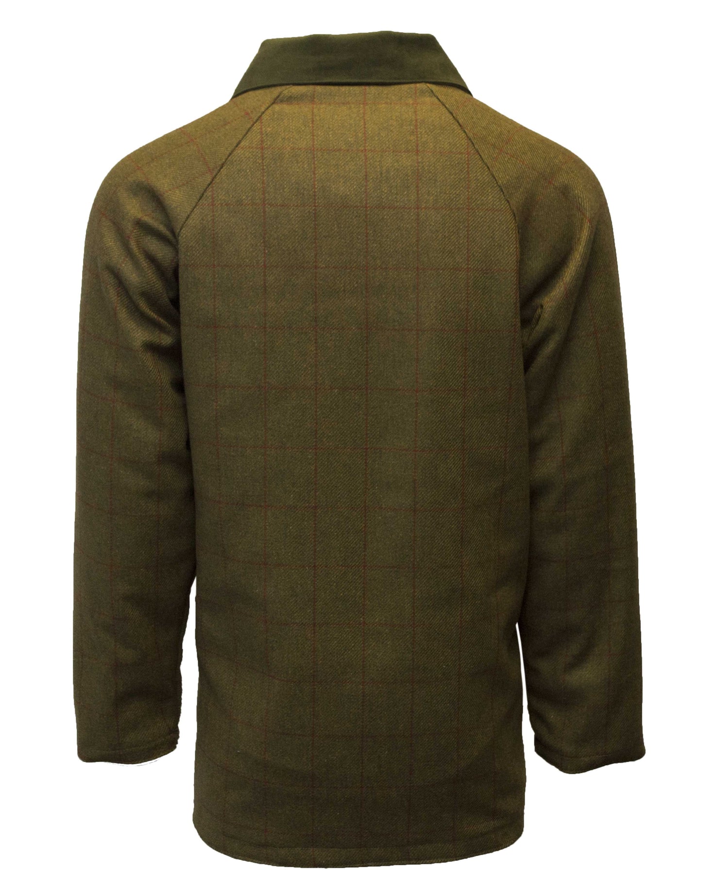 Walker & Hawkes Men's Derby Tweed Barlaston Jacket in Green with Red Overcheck